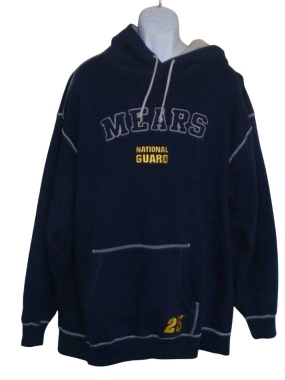CASEY MEARS Hoodie, 2XL, #25 NASCAR National Guard, Navy Blue Long sleeve pocket